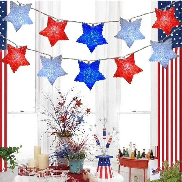 BNIB Red White and Blue Star Lights - Picture 5 of 5